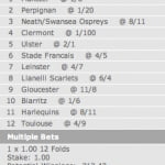 Heineken Cup Round 6 How do you turn £1 into £312.43? 12 predictions